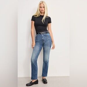 Good American Good Curve Straight Leg blue Jeans size 2